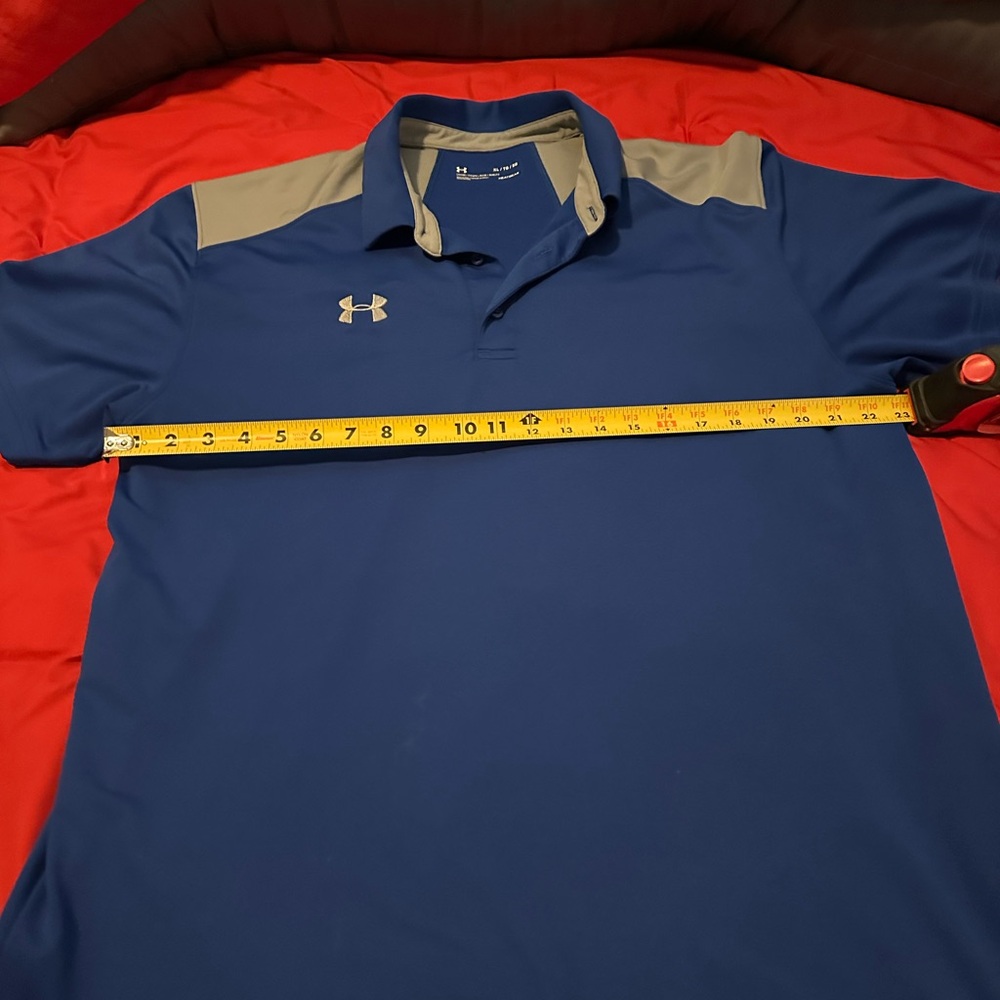 Under Armour Men's Blue and Gray Polo Shirt - Picture 2 of 9